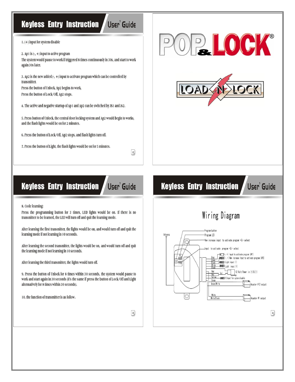 Pop & Lock PL9000 User Manual | Page 4 / 7