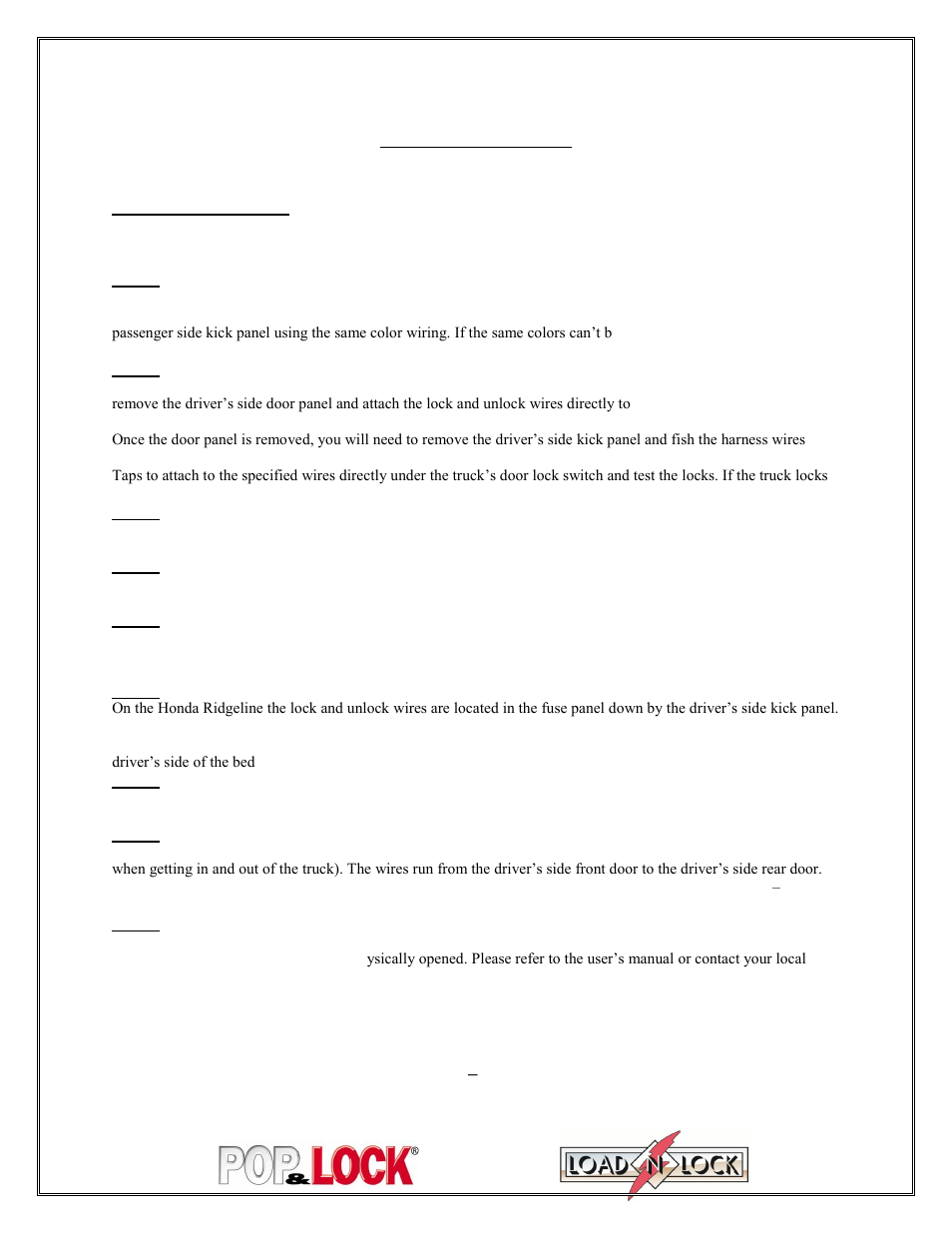 Pop & Lock PL9000 User Manual | Page 6 / 7