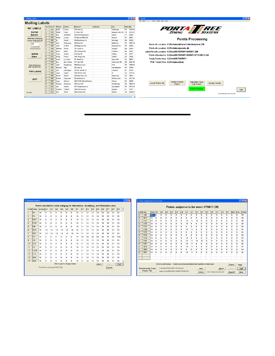 Points assignment | PortaTree Pro-Ultimate (Gold Box) Firmware Version 2.14 User Manual | Page 8 / 10