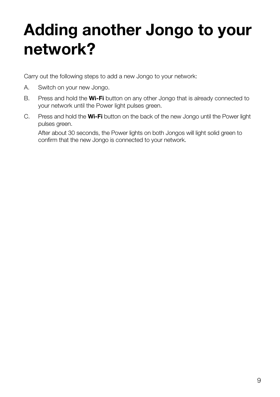 Adding another jongo to your network | Pure Jongo T6 User Manual | Page 11 / 14