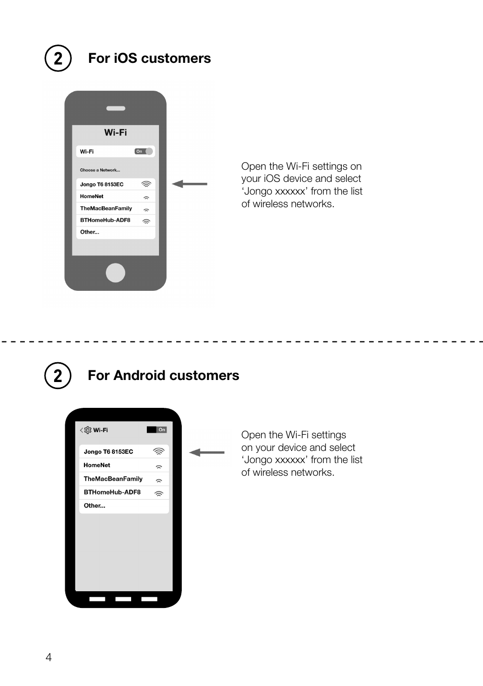 For ios customers, For android customers | Pure Jongo T6 User Manual | Page 6 / 14