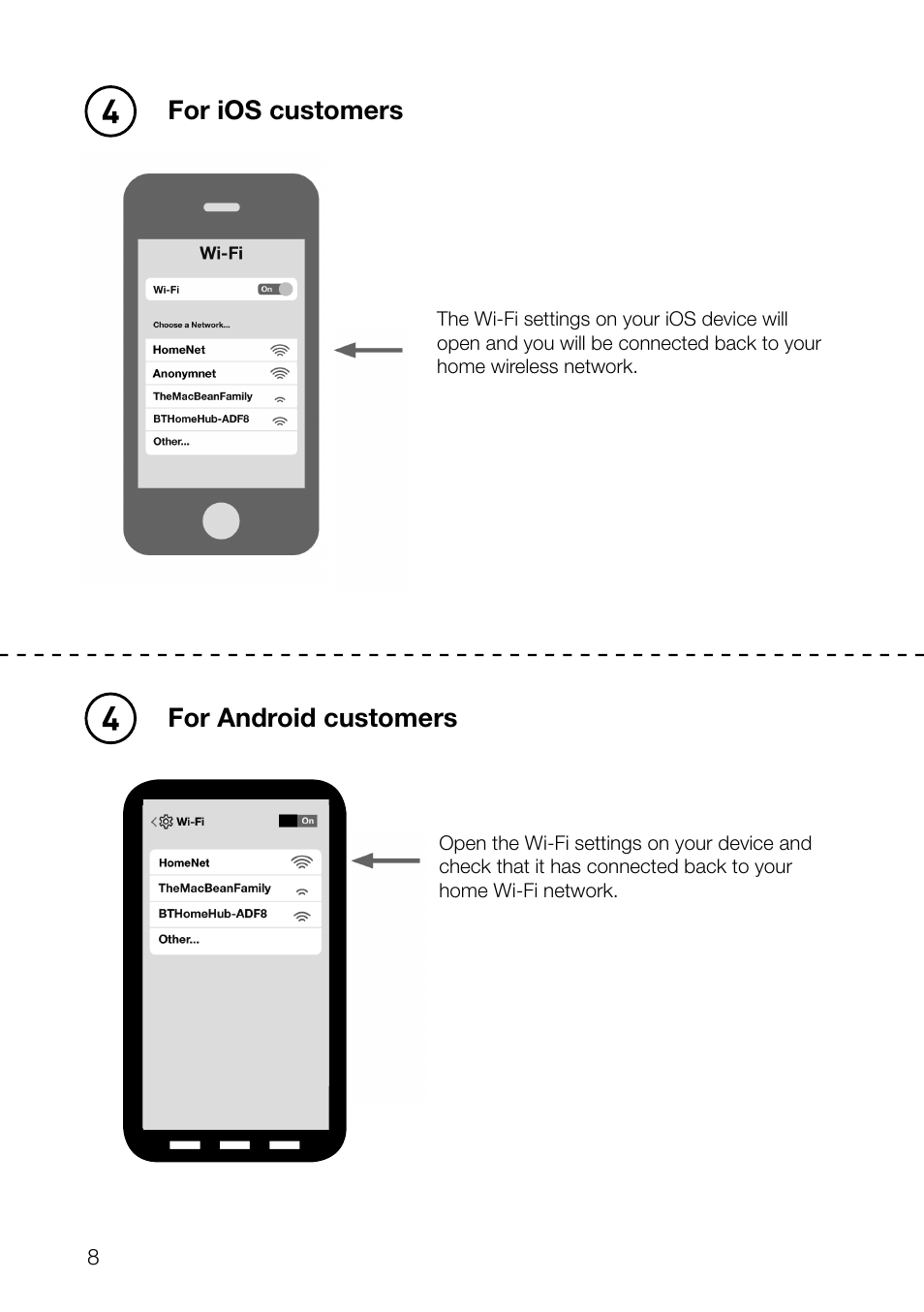 For ios customers, For android customers | Pure Jongo S3 - Quick Start Guide User Manual | Page 10 / 16