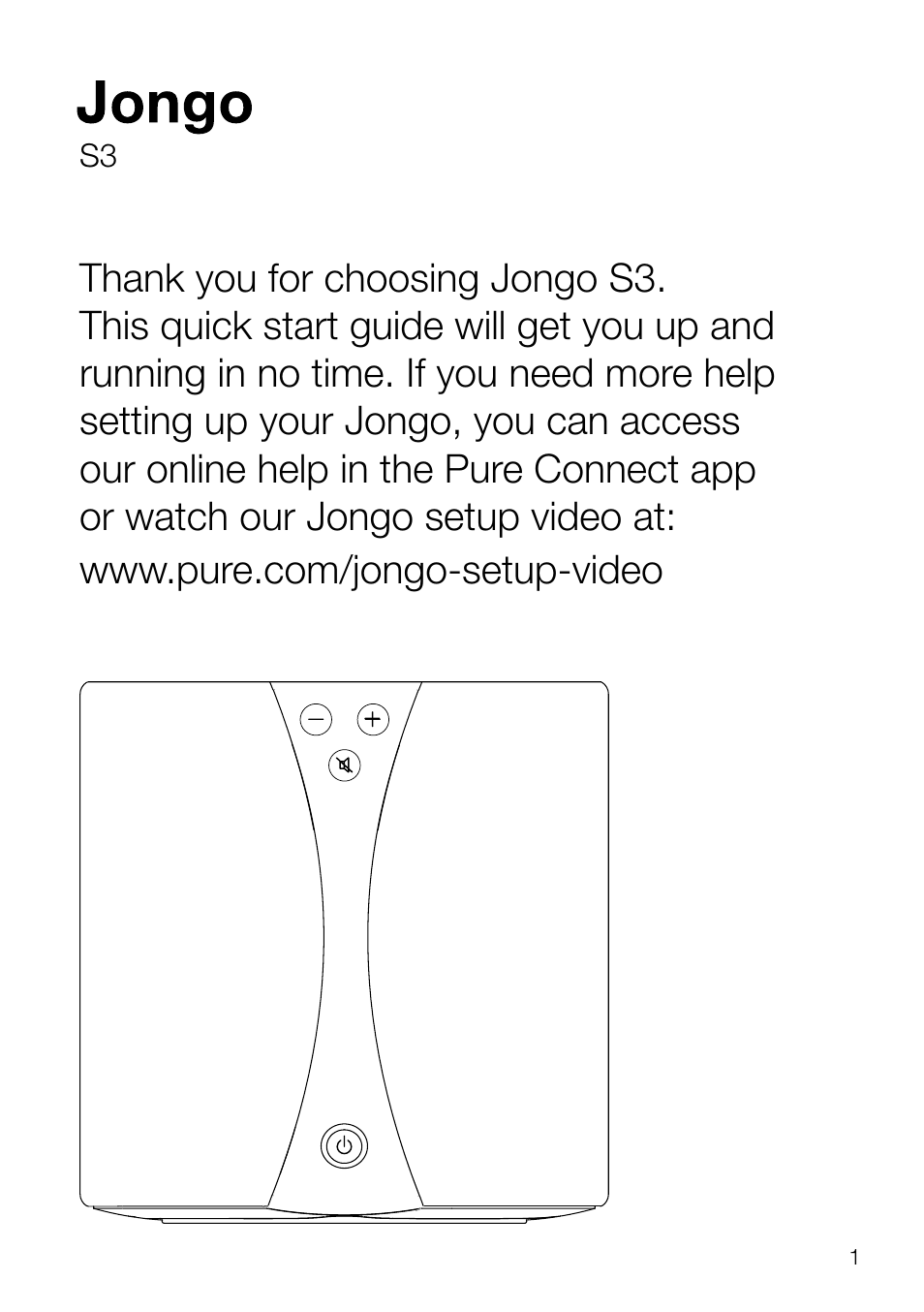 Pure Jongo S3 - Quick Start Guide User Manual | Page 3 / 16