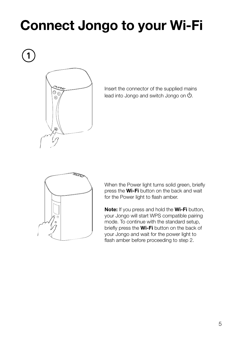 Connect jongo to your wi-fi | Pure Jongo S3 - Quick Start Guide User Manual | Page 7 / 16