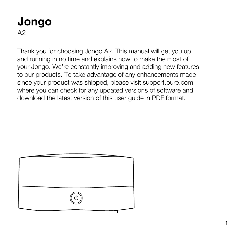 Pure Jongo A2 - User Guide User Manual | Page 3 / 24