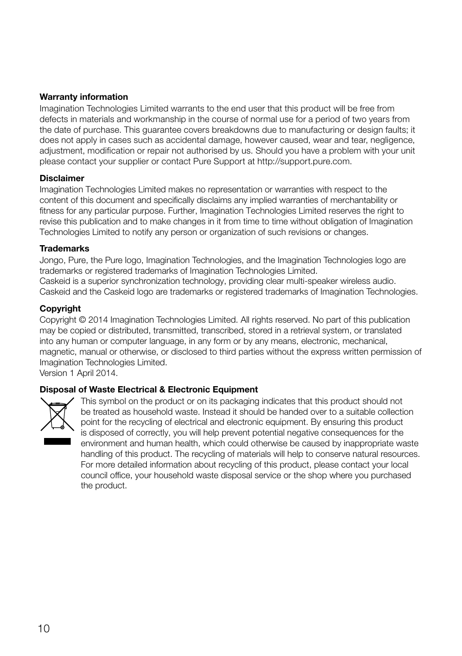 Pure Jongo A2 - Quick Start Guide User Manual | Page 12 / 14