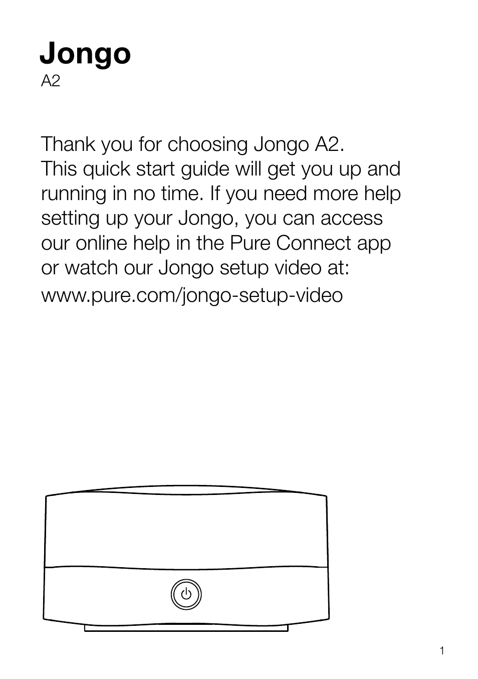 Pure Jongo A2 - Quick Start Guide User Manual | Page 3 / 14