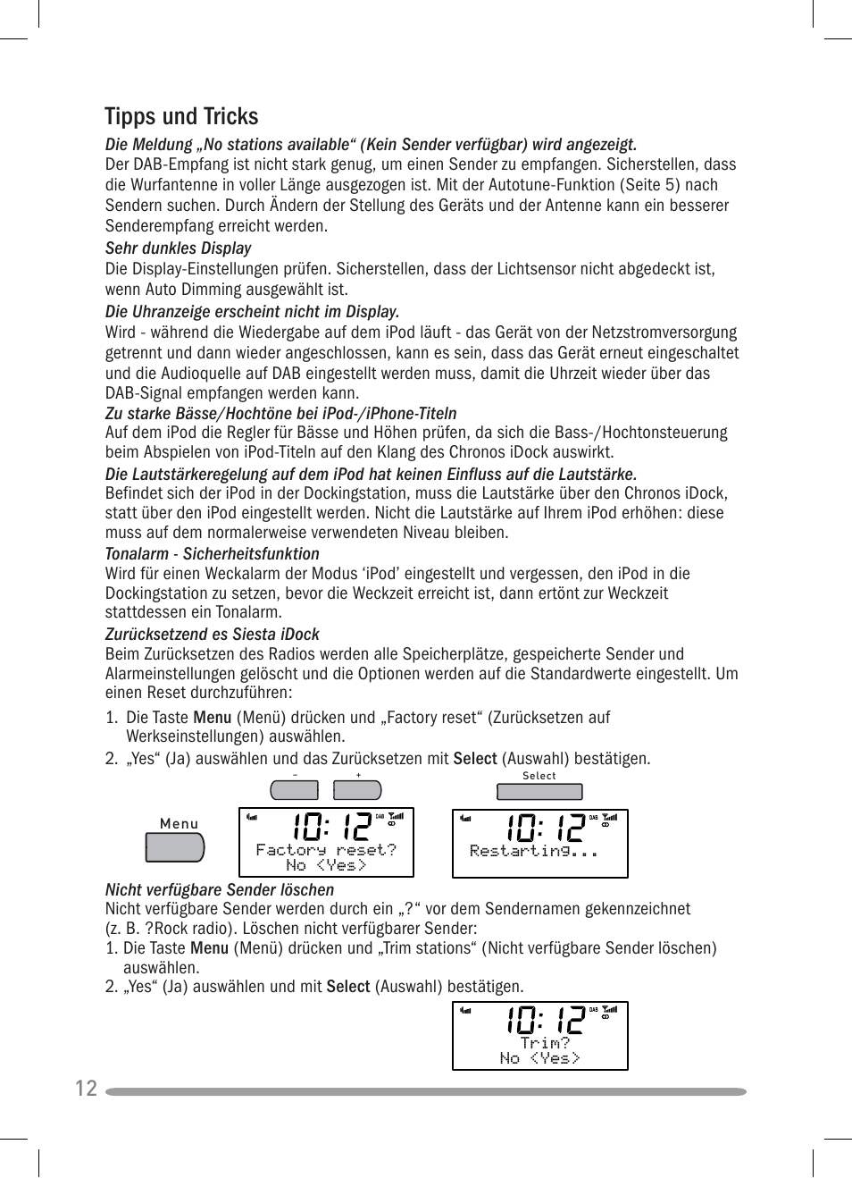 Tipps und tricks | Pure Siesta iDock User Manual | Page 28 / 88