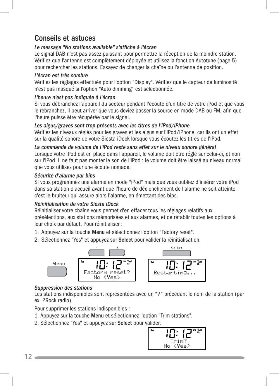 Conseils et astuces | Pure Siesta iDock User Manual | Page 42 / 88