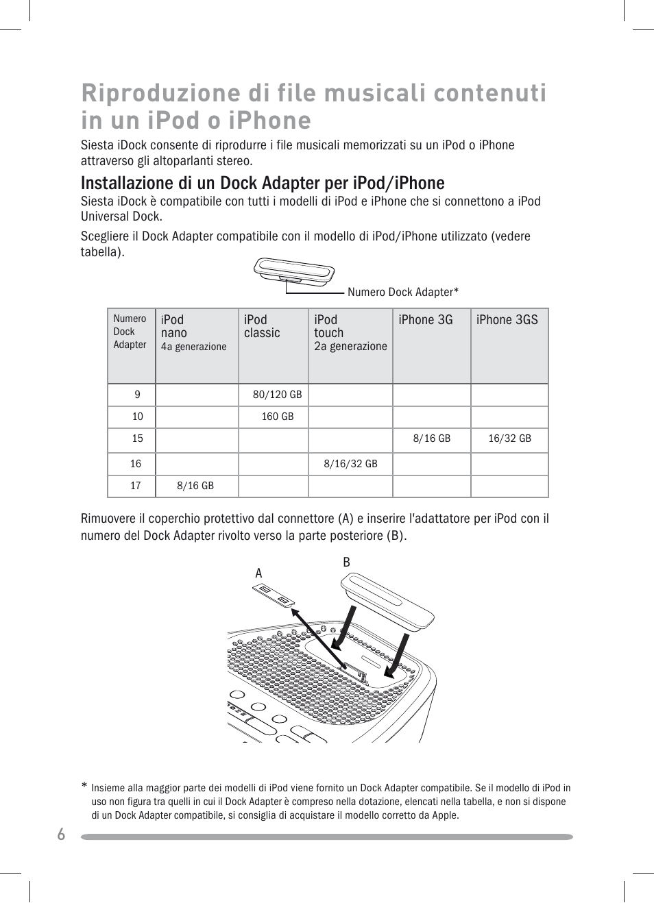 Installazione di un dock adapter per ipod/iphone | Pure Siesta iDock User Manual | Page 50 / 88