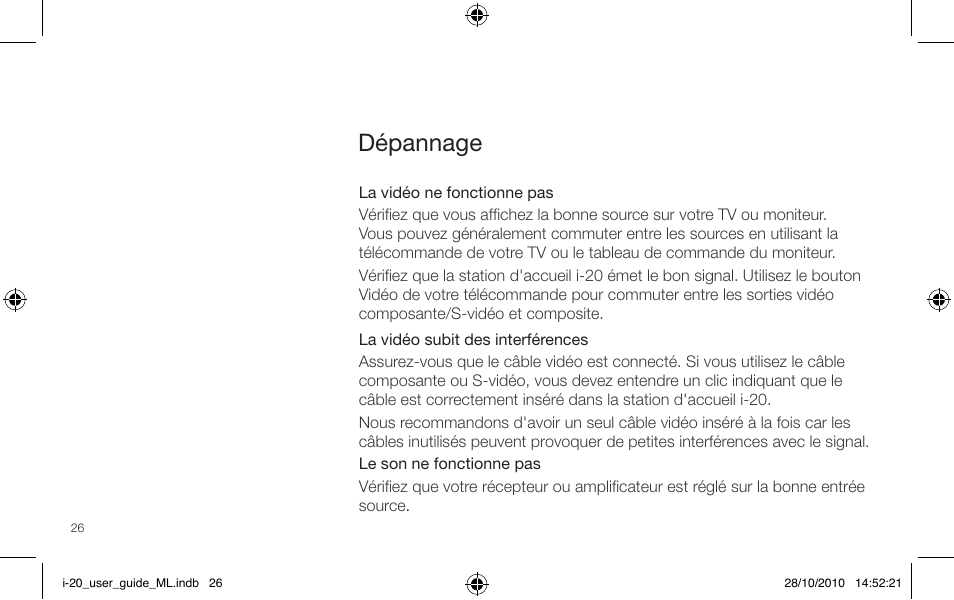 Dépannage | Pure i-20 User Manual | Page 26 / 88