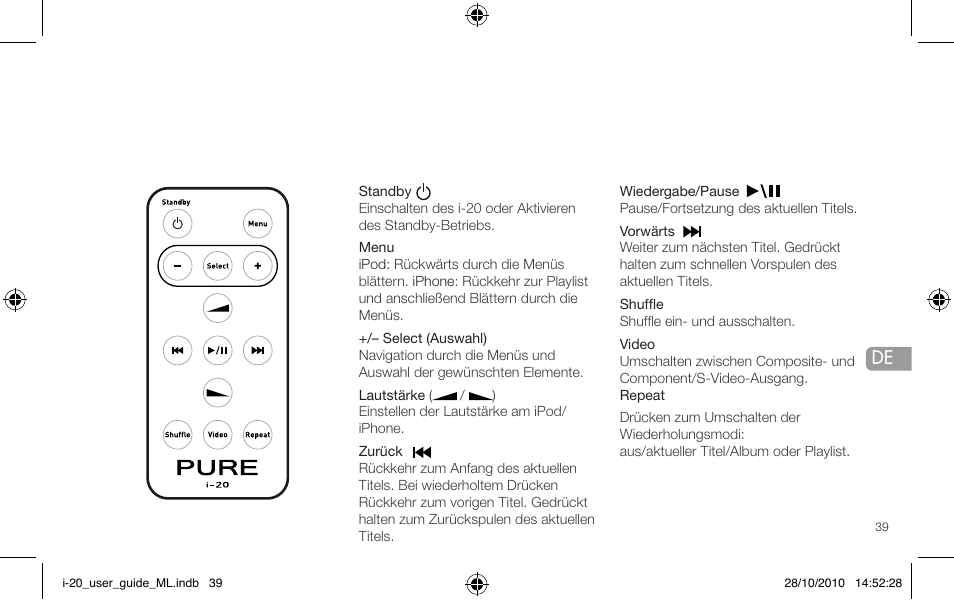 Pure i-20 User Manual | Page 39 / 88