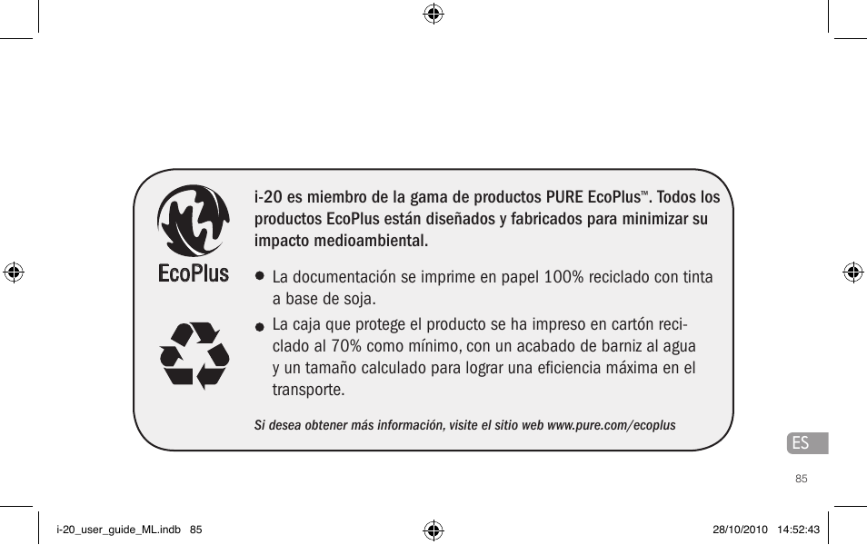 Ecoplus | Pure i-20 User Manual | Page 85 / 88