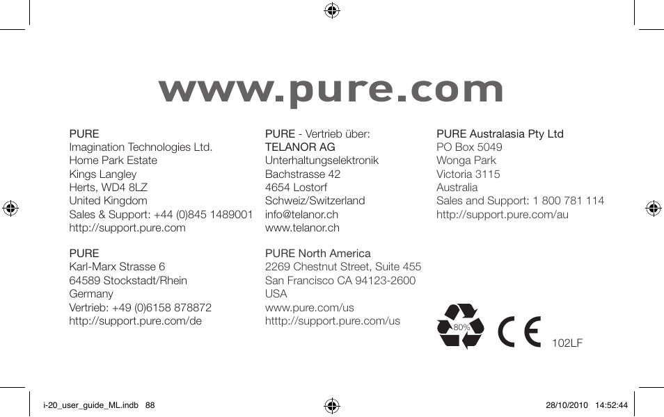 Pure i-20 User Manual | Page 88 / 88
