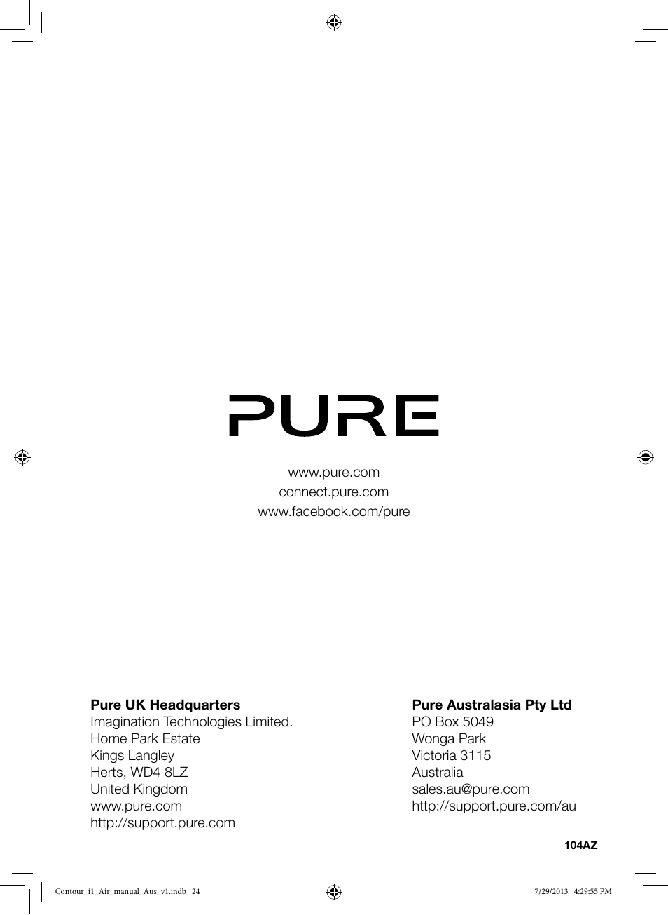 Pure Contour i1 Air User Manual | Page 28 / 28