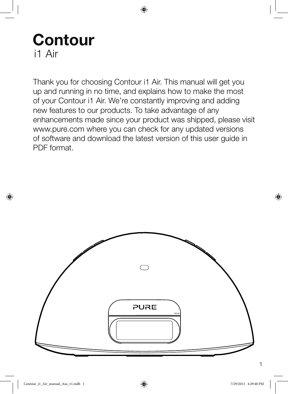 Contour, I1 air | Pure Contour i1 Air User Manual | Page 3 / 28