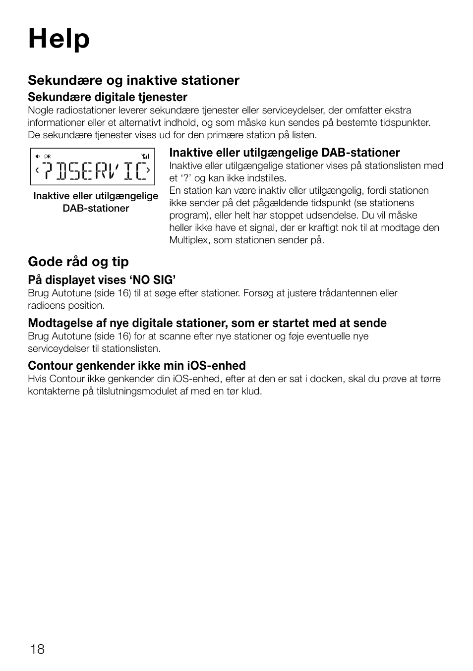 Help | Pure Contour D1 User Manual | Page 100 / 124