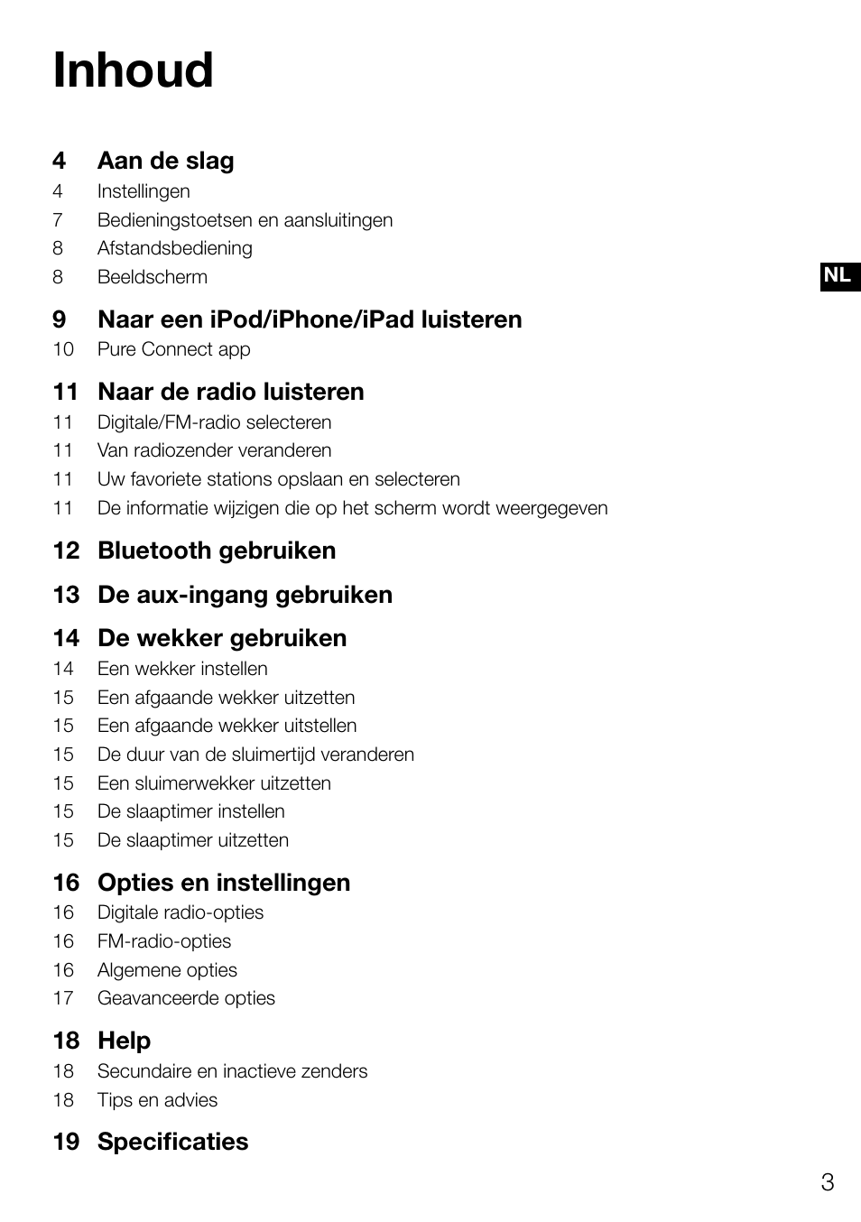 Inhoud | Pure Contour D1 User Manual | Page 105 / 124