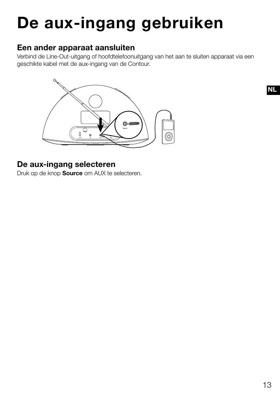 De aux­ingang gebruiken | Pure Contour D1 User Manual | Page 115 / 124