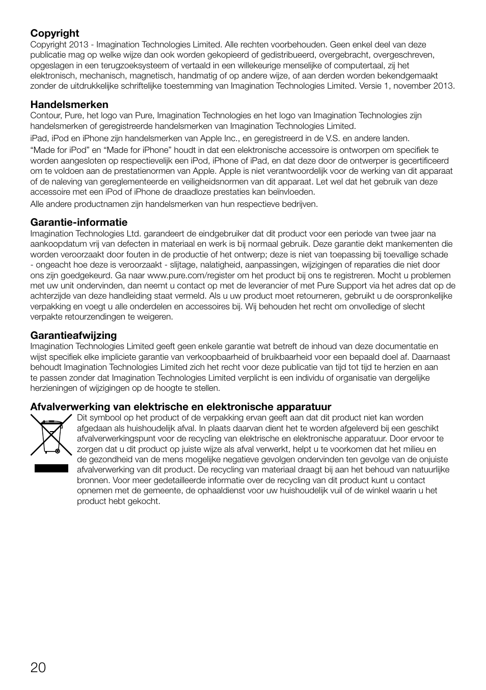Pure Contour D1 User Manual | Page 122 / 124