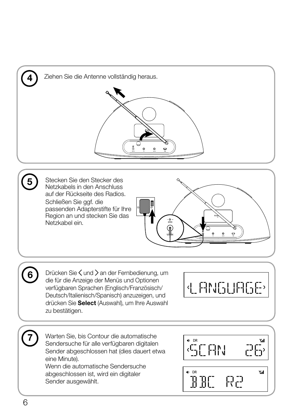 Language, Scan 26, Bbc r2 | Pure Contour D1 User Manual | Page 28 / 124