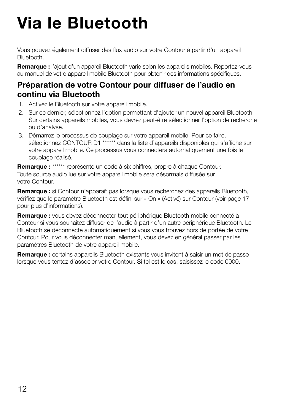 Via le bluetooth | Pure Contour D1 User Manual | Page 54 / 124