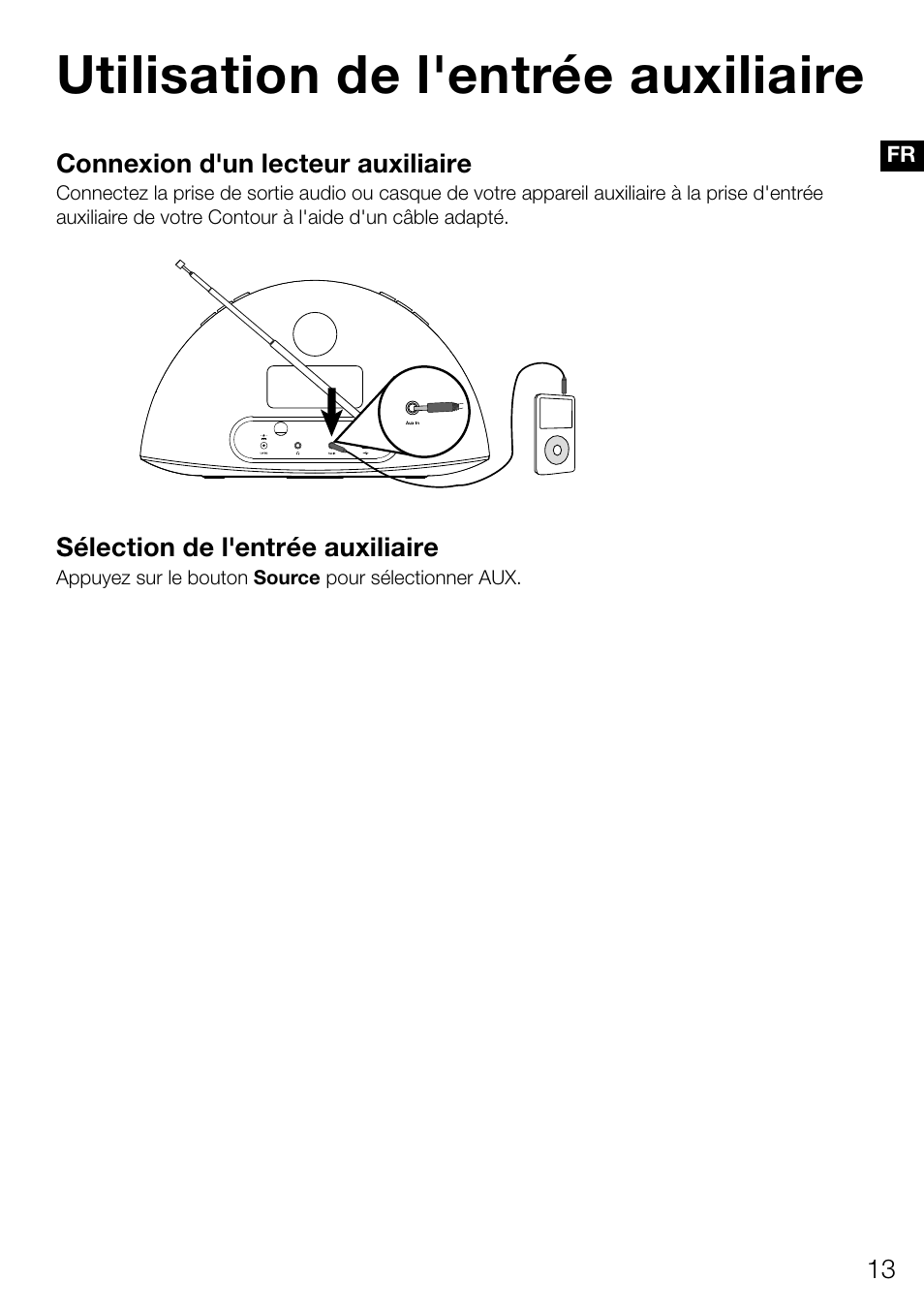 Utilisation de l'entrée auxiliaire | Pure Contour D1 User Manual | Page 55 / 124