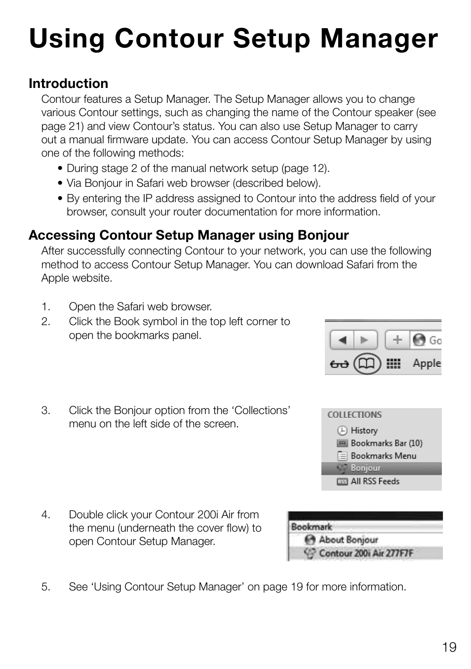 Using contour setup manager | Pure Contour 200i Air User Manual | Page 22 / 28