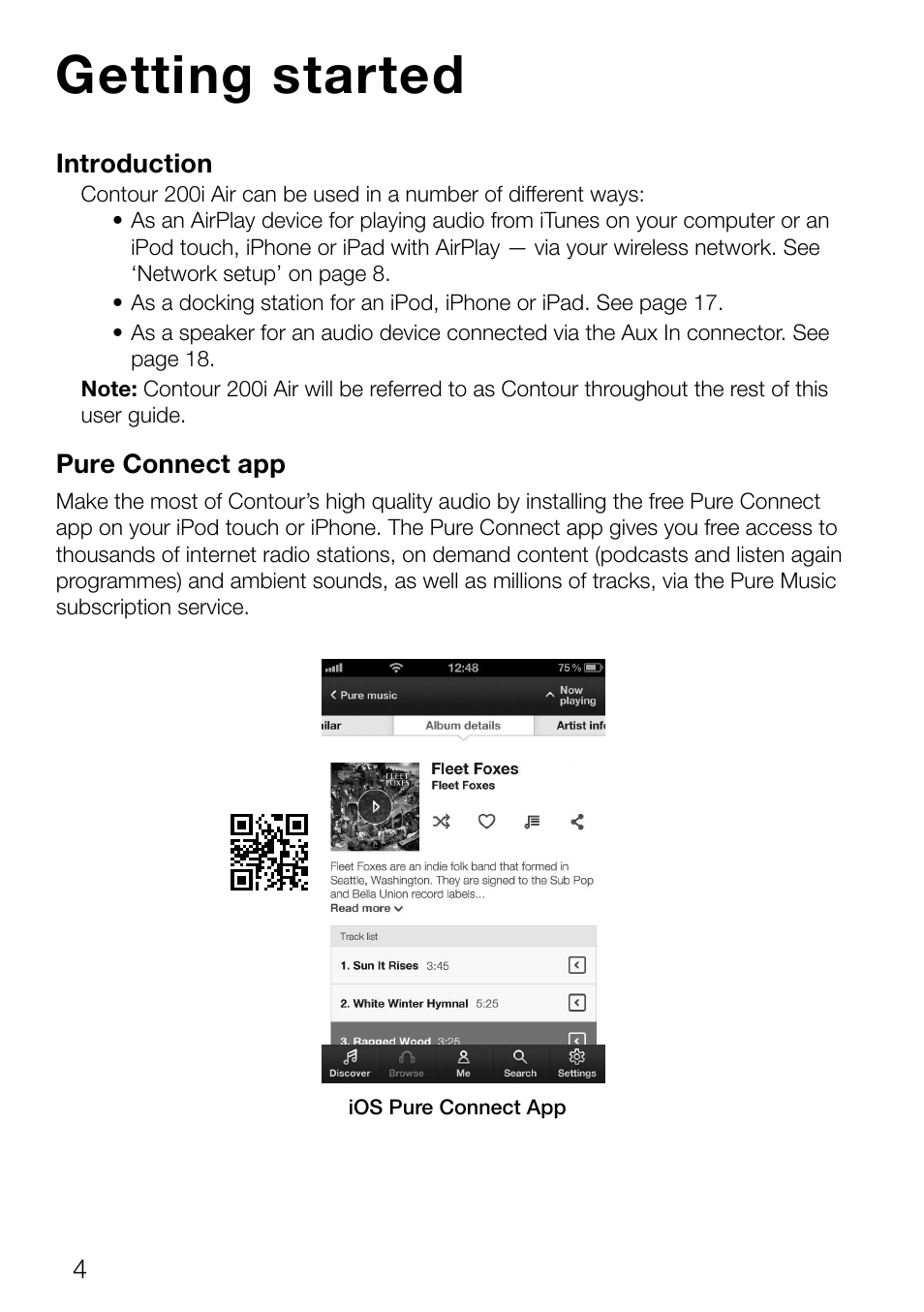 Getting started | Pure Contour 200i Air User Manual | Page 7 / 28