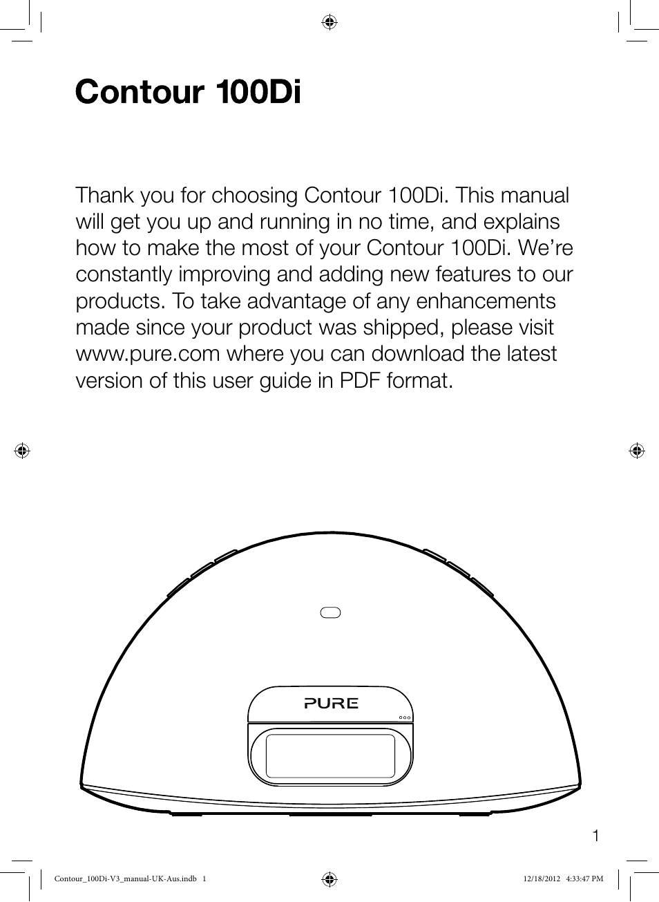 Pure Contour 100Di User Manual | Page 3 / 20