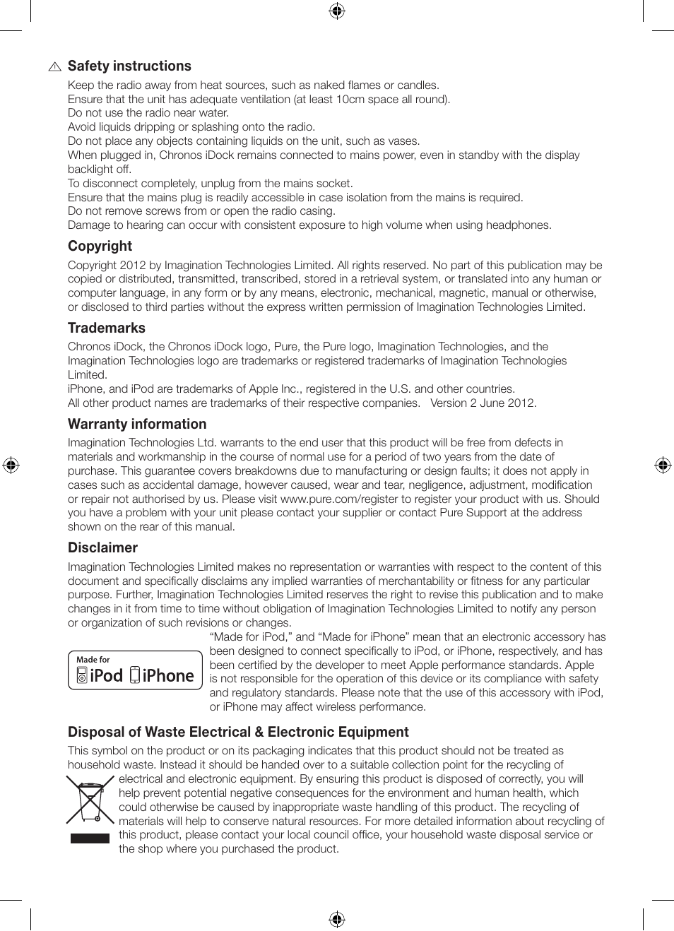 Pure Chronos iDock Series 2 User Manual | Page 4 / 16