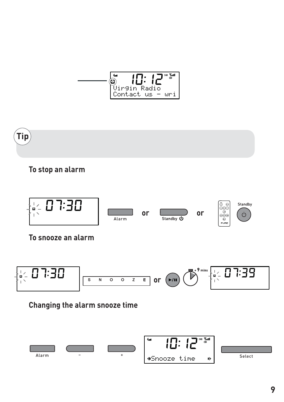 Changing the alarm snooze time | Pure Chronos iDock User Manual | Page 11 / 17