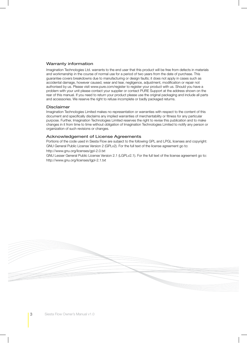 Pure Siesta Flow - User Guide User Manual | Page 3 / 45