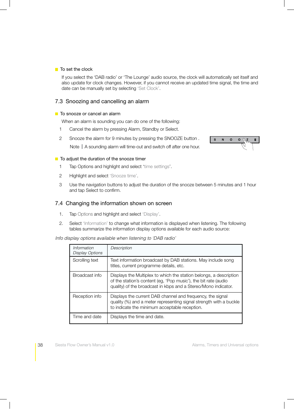 Pure Siesta Flow - User Guide User Manual | Page 38 / 45
