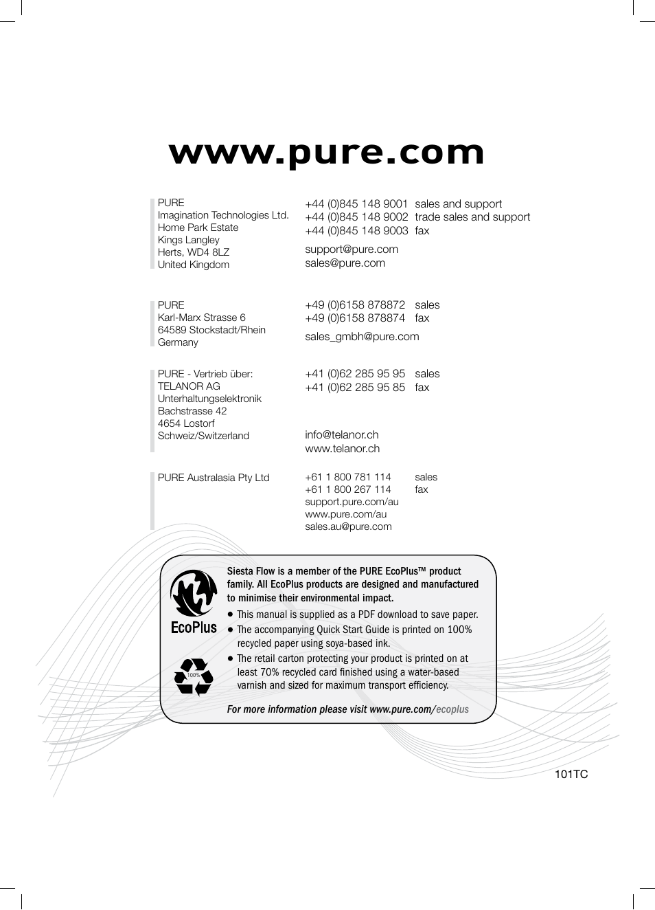 Pure Siesta Flow - User Guide User Manual | Page 45 / 45