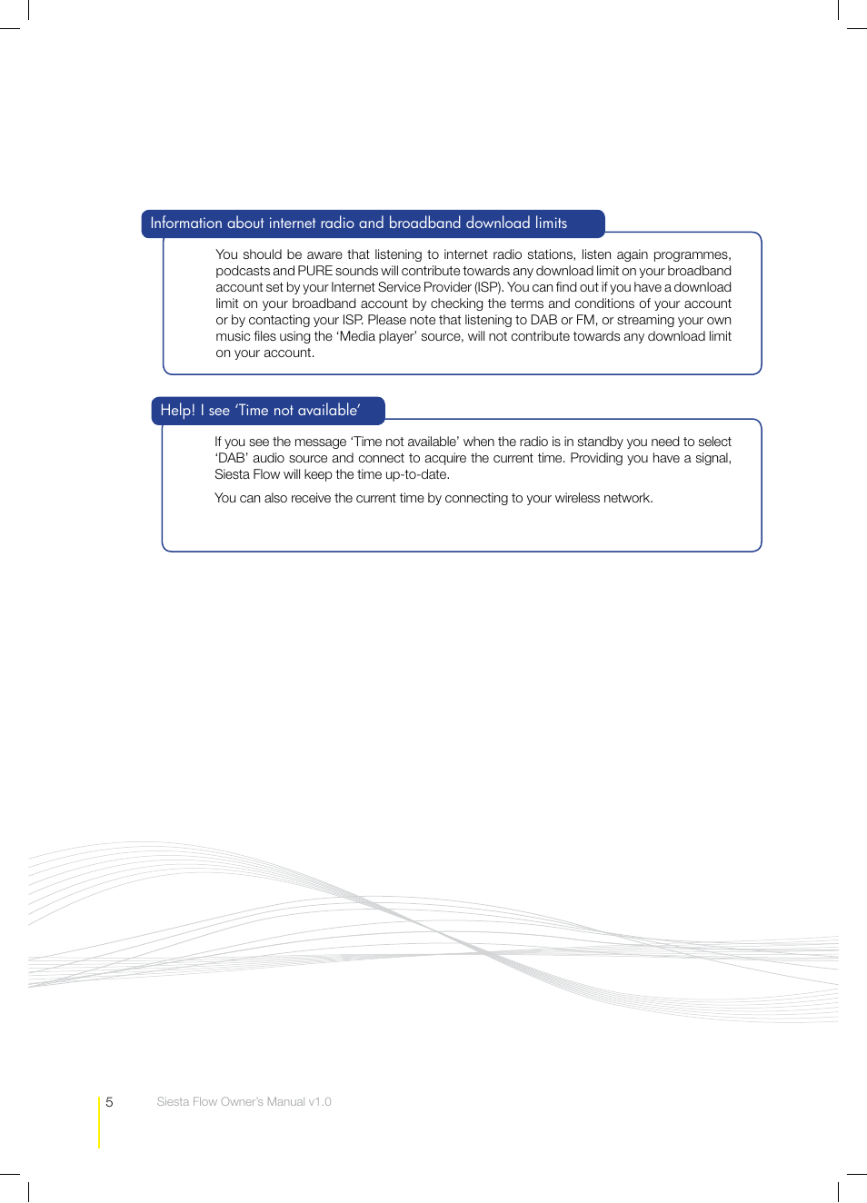 Pure Siesta Flow - User Guide User Manual | Page 5 / 45