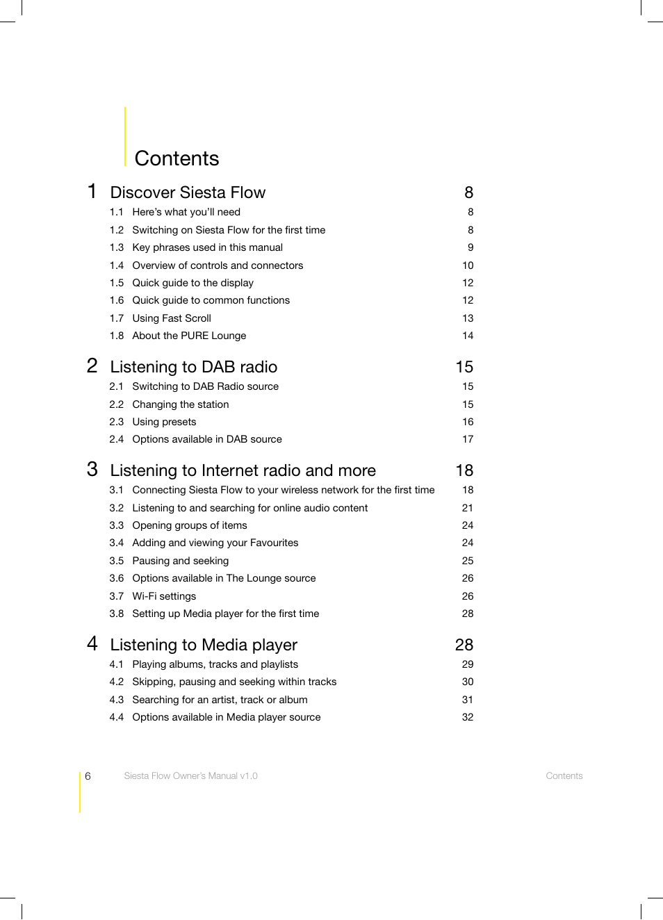 Pure Siesta Flow - User Guide User Manual | Page 6 / 45