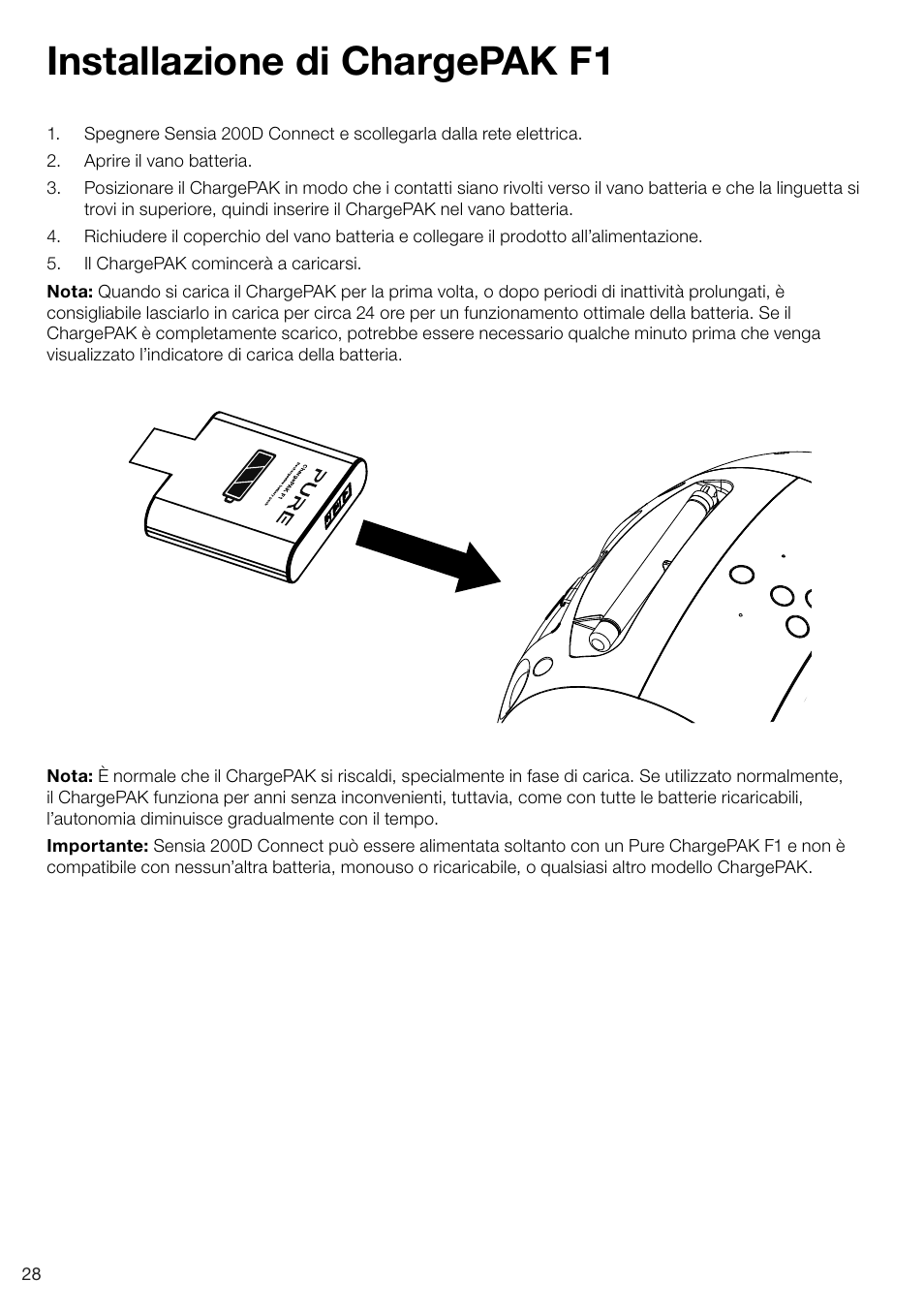 Installazione di chargepak f1 | Pure Sensia 200D Connect User Manual | Page 118 / 180