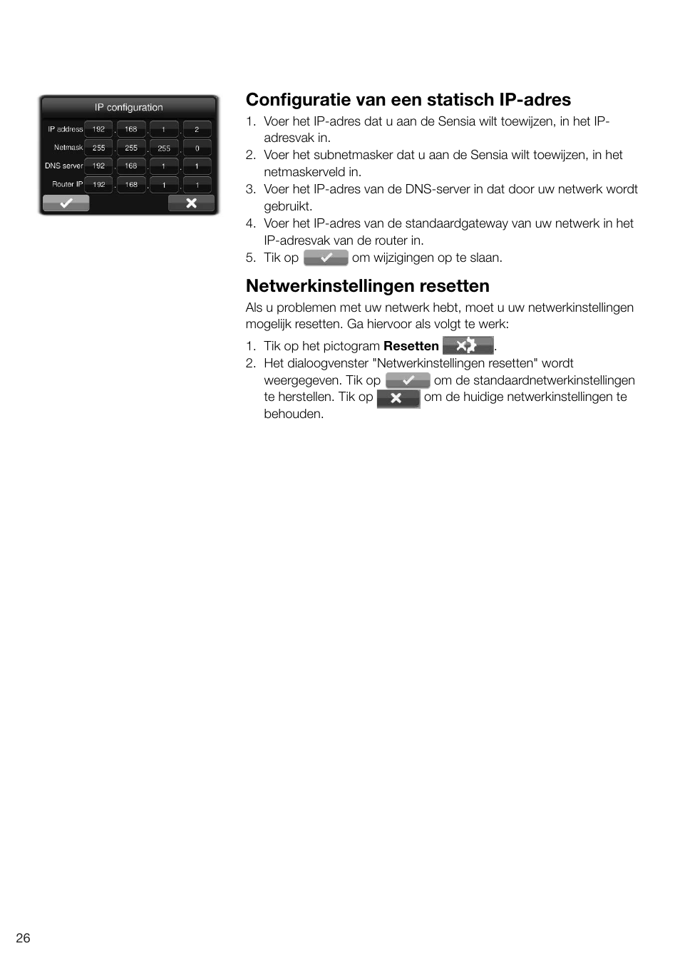 Configuratie van een statisch ip-adres, Netwerkinstellingen resetten | Pure Sensia 200D Connect User Manual | Page 174 / 180