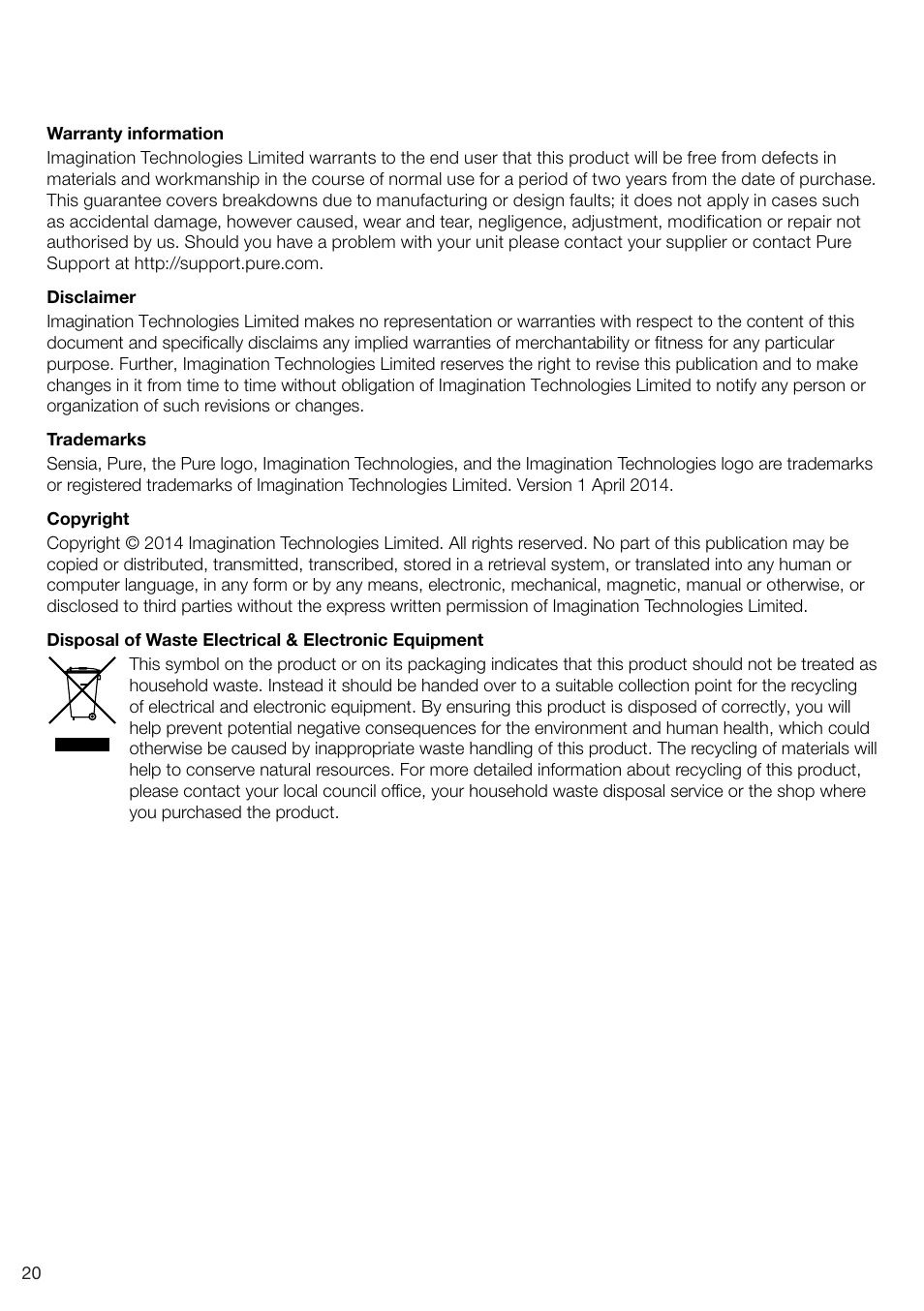 Pure Sensia - User Guide User Manual | Page 22 / 24