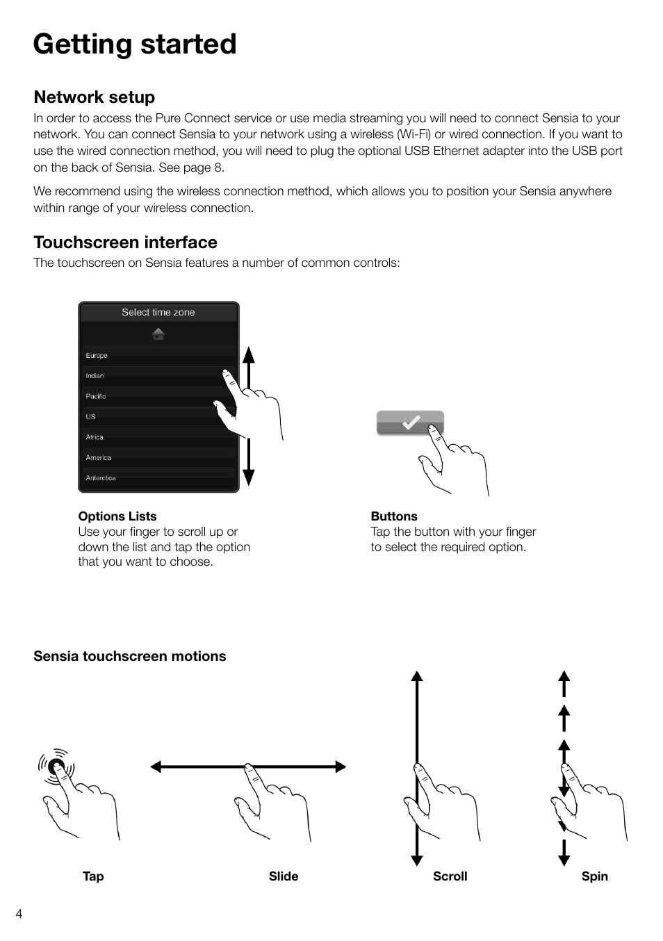 Getting started | Pure Sensia - User Guide User Manual | Page 6 / 24