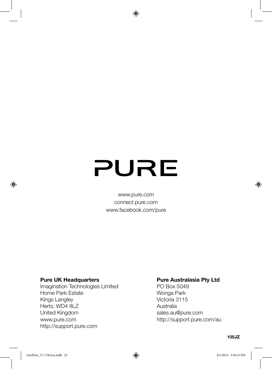 Pure ONE Flow User Manual | Page 24 / 24