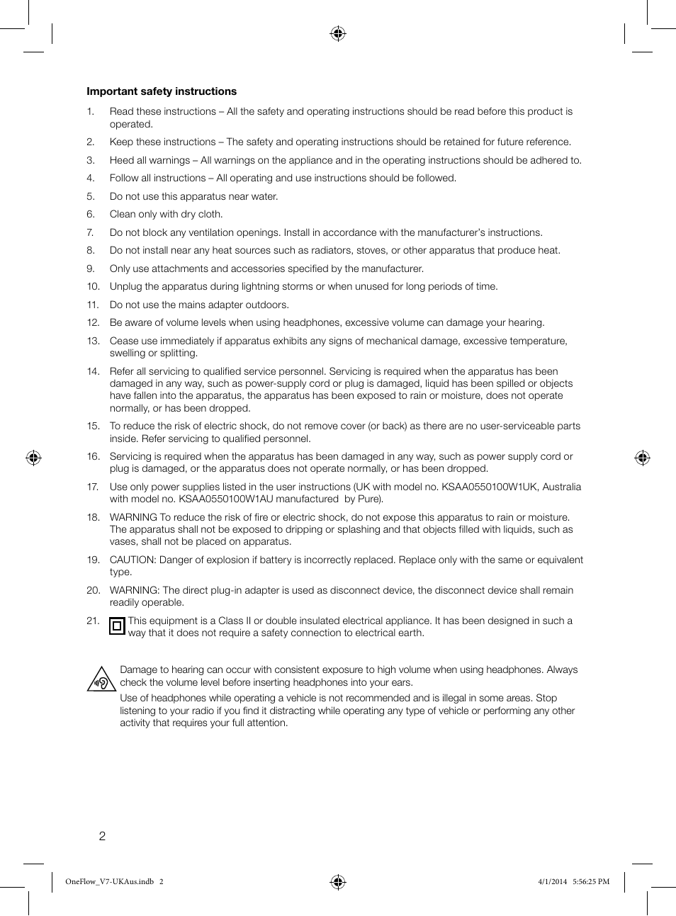 Pure ONE Flow User Manual | Page 4 / 24