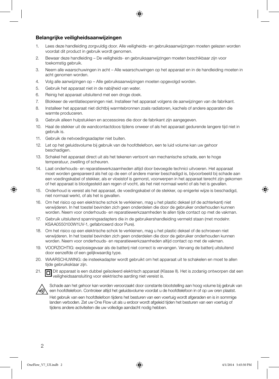 Pure ONE Flow User Manual | Page 104 / 132