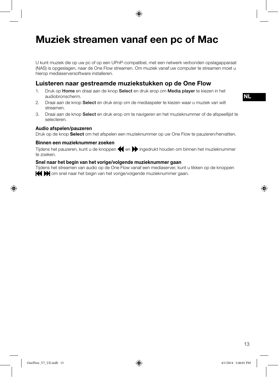 Muziek streamen vanaf een pc of mac | Pure ONE Flow User Manual | Page 115 / 132