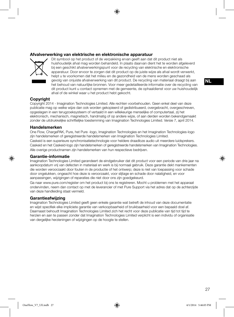 Pure ONE Flow User Manual | Page 129 / 132