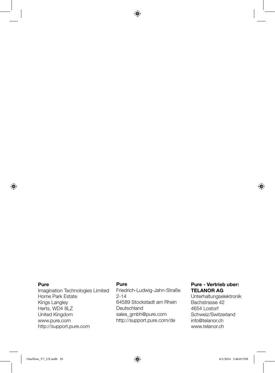Pure ONE Flow User Manual | Page 131 / 132