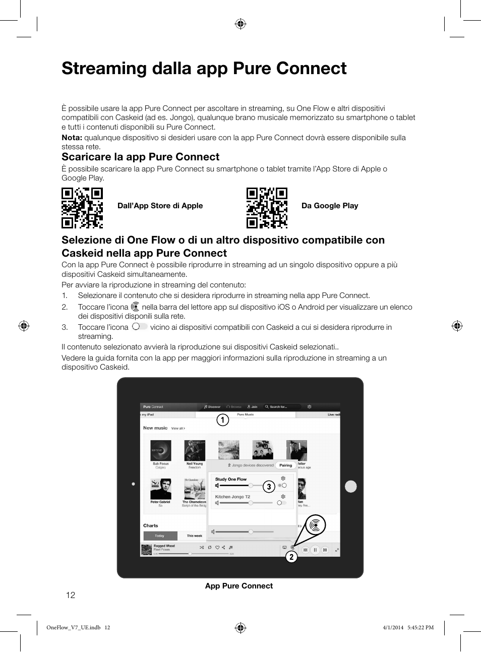 Streaming dalla app pure connect, Scaricare la app pure connect | Pure ONE Flow User Manual | Page 66 / 132