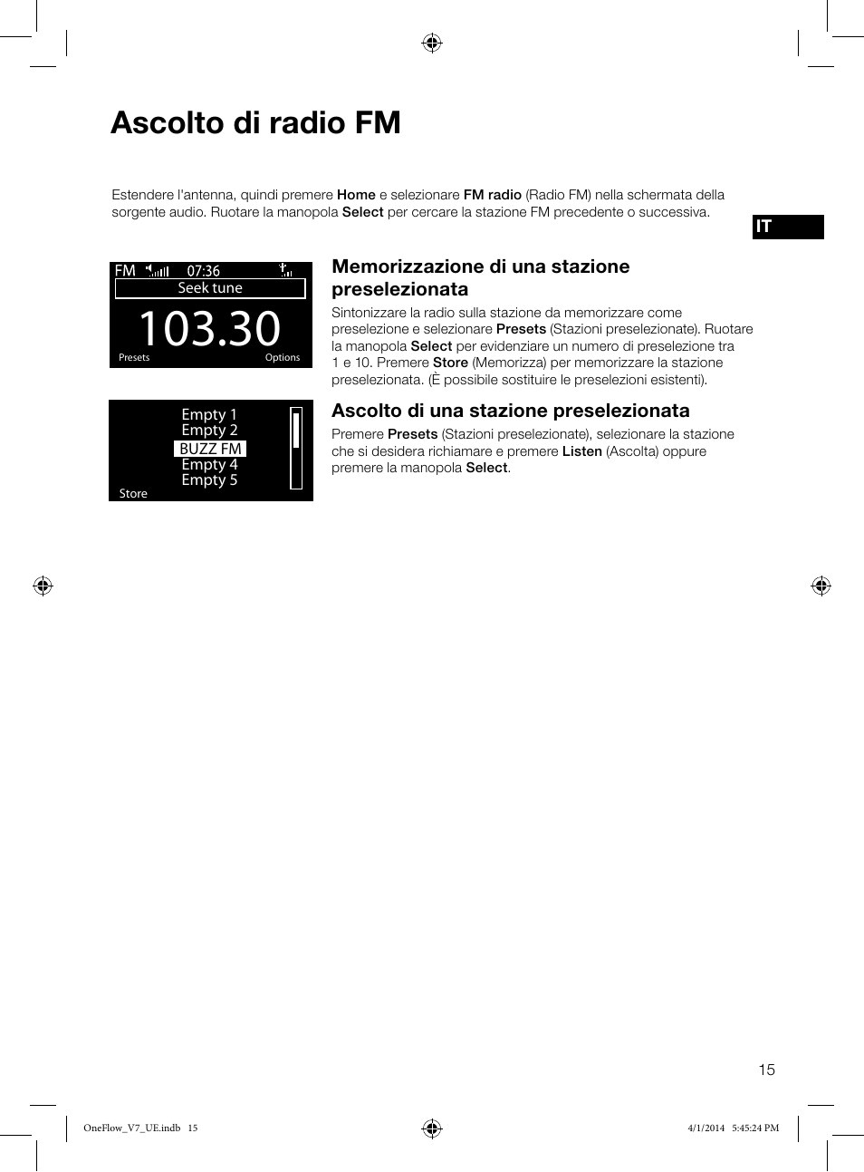 Ascolto di radio fm | Pure ONE Flow User Manual | Page 69 / 132