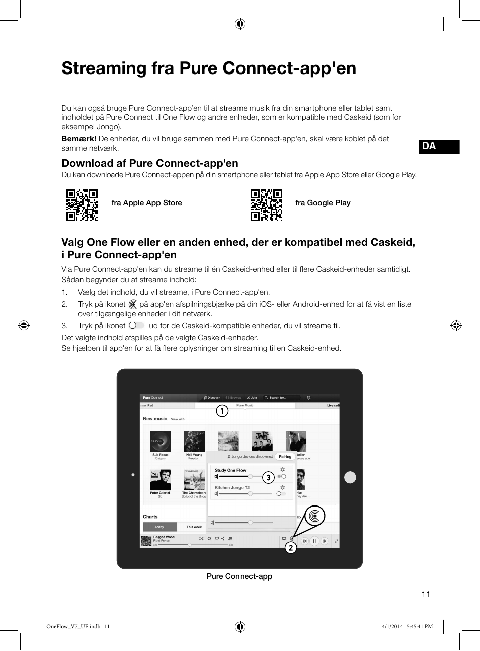 Streaming fra pure connect-app'en, Download af pure connect-app'en | Pure ONE Flow User Manual | Page 91 / 132
